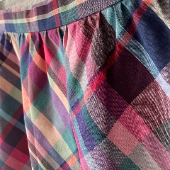 1970s/1980s Lightweight Plaid Skirt w Pocket - Picture 6 of 10